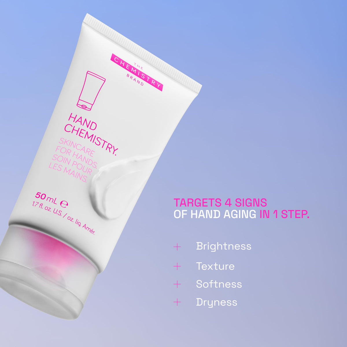 The Chemistry Brand close-up of pump and cap detailing quick, mess-free dispensing
