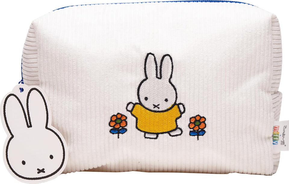 The Crème Shop Miffy front pouch showing cute artwork and roomy benefit
