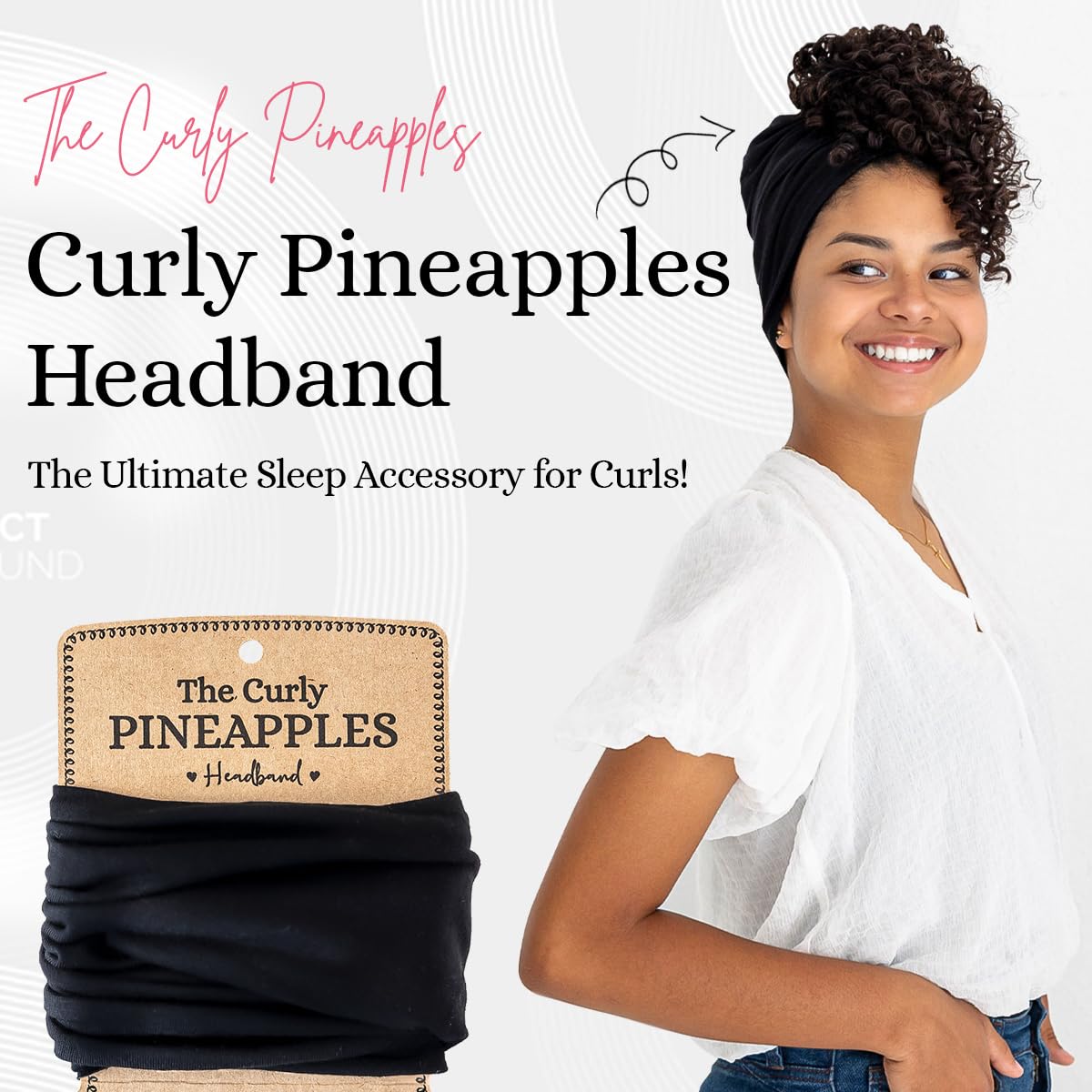 The Curly Pineapples close-up of soft stretchy fabric for gentle hold