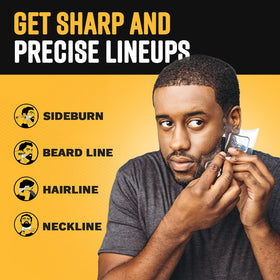 The Cut Buddy with bonus tracer pencil showing outlining before trimming benefit