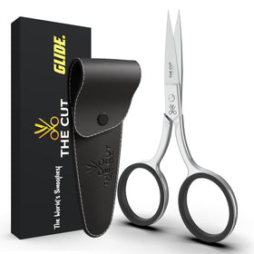 THE CUT - FACTORY - front packaging showing premium scissor and pouch benefit durable storage