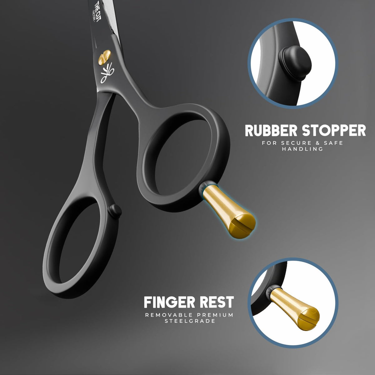 THE CUT - FACTORY - handle detail with detachable finger rings for comfortable grip benefit