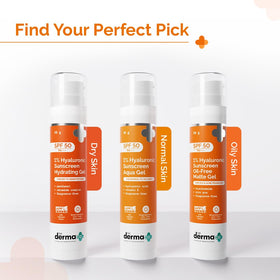 The Derma Co gel drop beside conventional sunscreen to show lightweight consistency