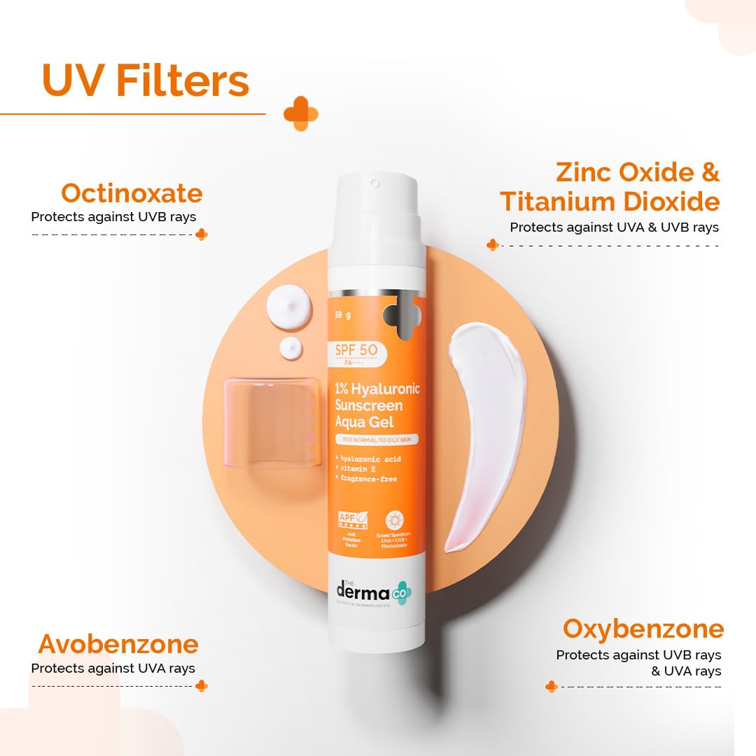 The Derma Co label close-up showing SPF, PA++++ and key ingredients for informed choice