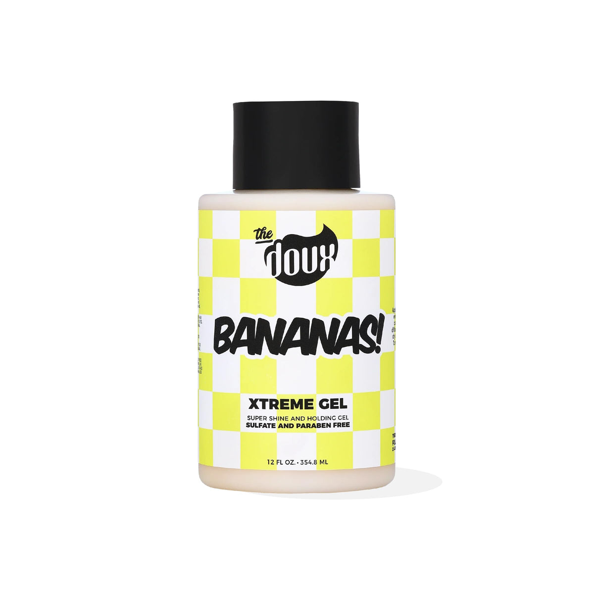 The Doux Bananas jar front label showing product benefits and branding