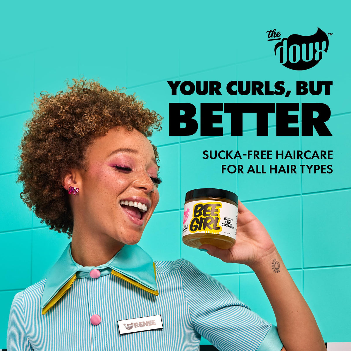 The Doux Bee Girl applied to wet hair demonstrating even distribution benefits