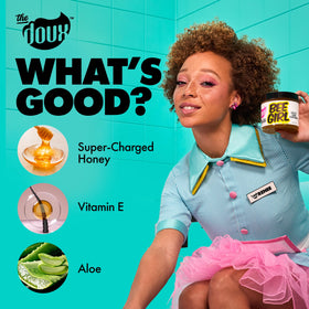 The Doux Bee Girl label and ingredients panel showing active hair-nurturing components