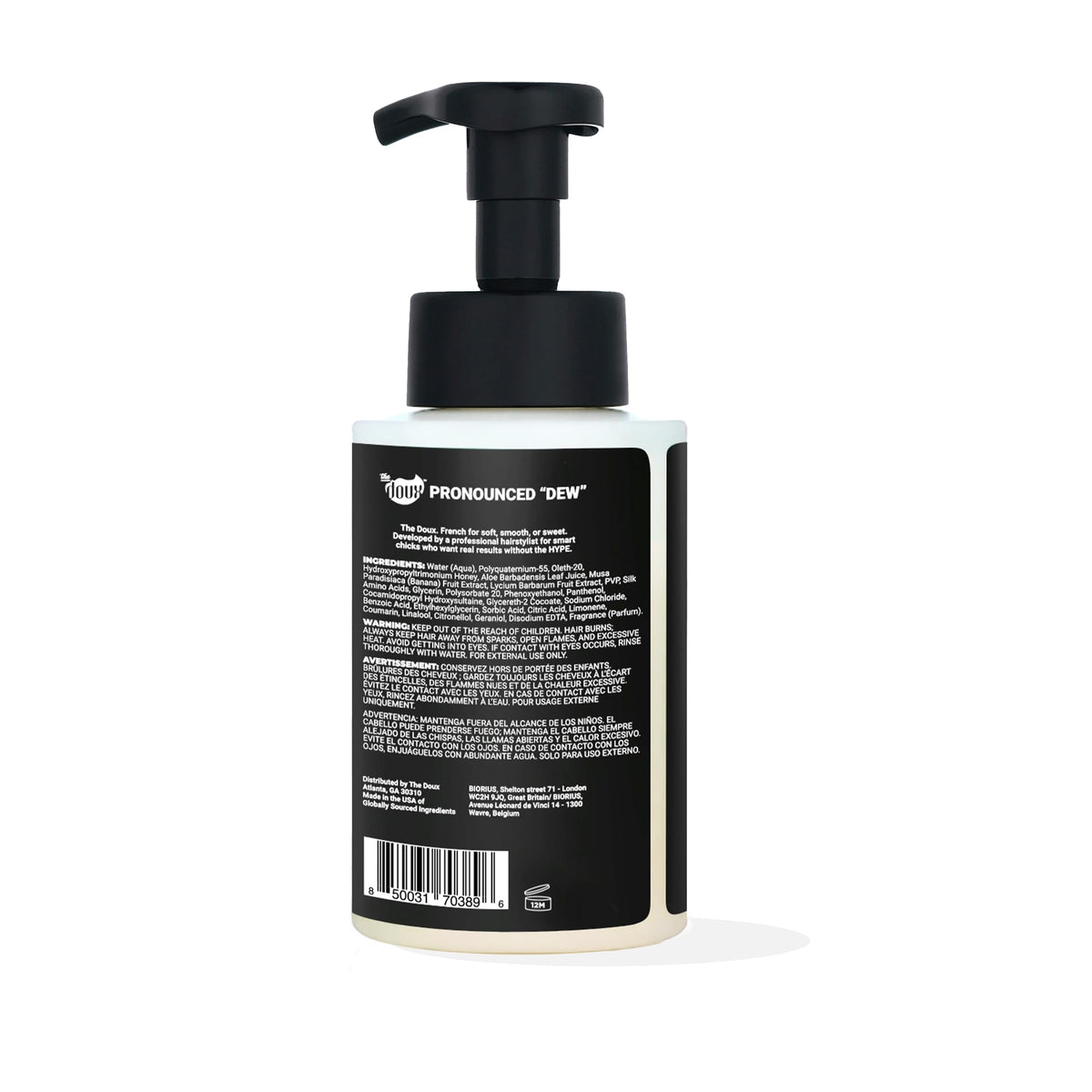 The Doux Chief Rocka foam texture close-up demonstrating airy gel-to-foam transform for even hold