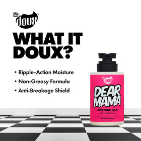 Applying The Doux DEAR MAMA to curly hair to detangle and hydrate