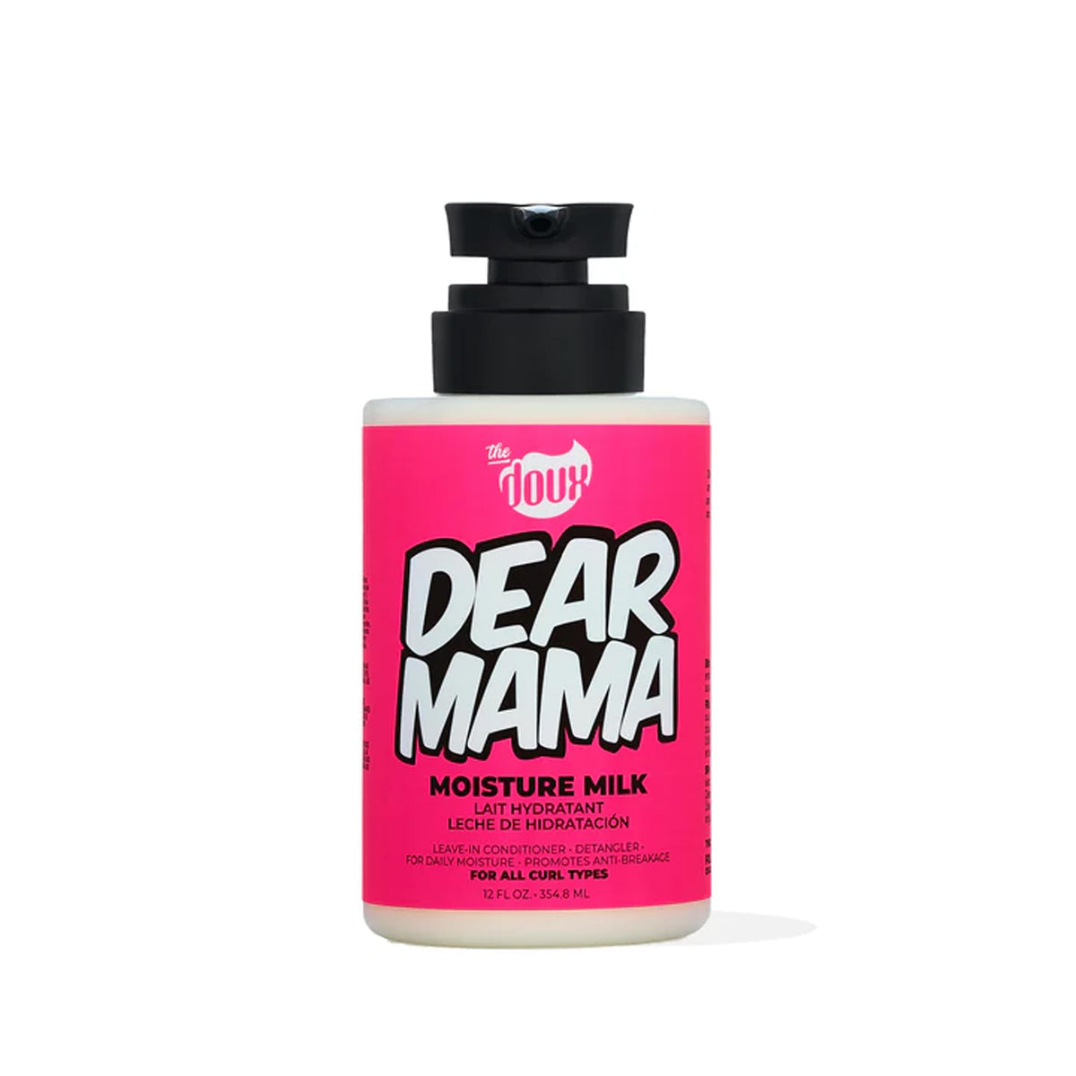 The Doux DEAR MAMA front packaging showing bottle and label benefits