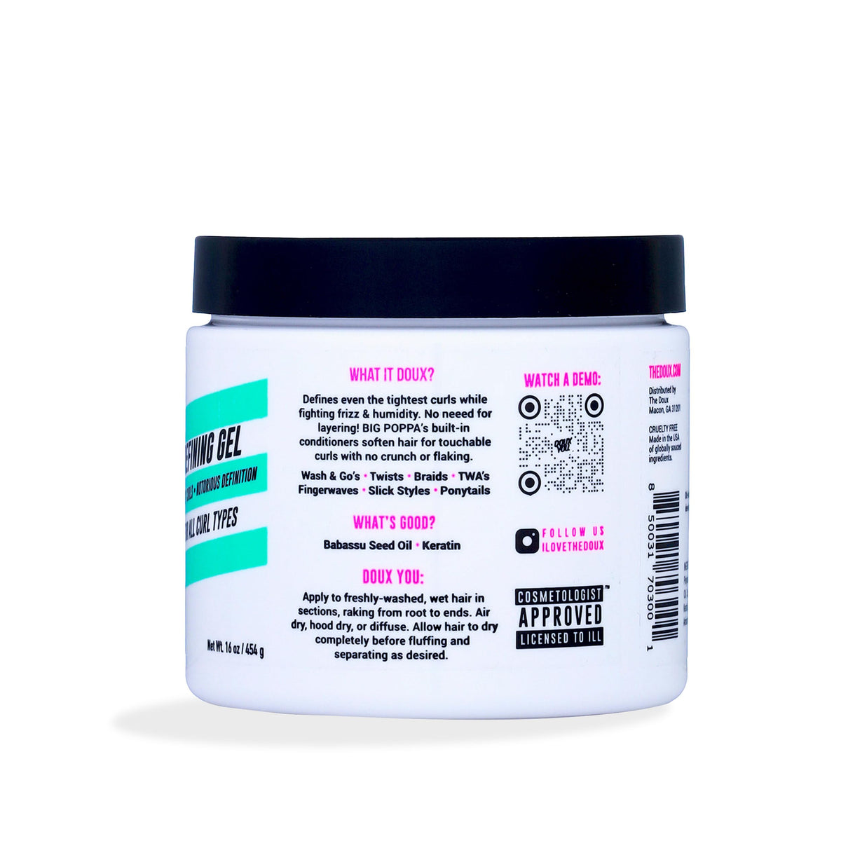 The Doux gel texture closeup highlighting smooth consistency and slip