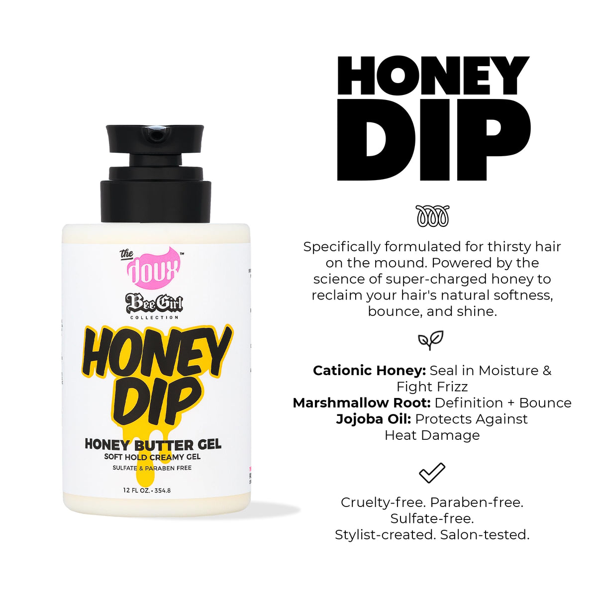 The Doux Honey Dip jar in hand to show 12oz size and portability benefit