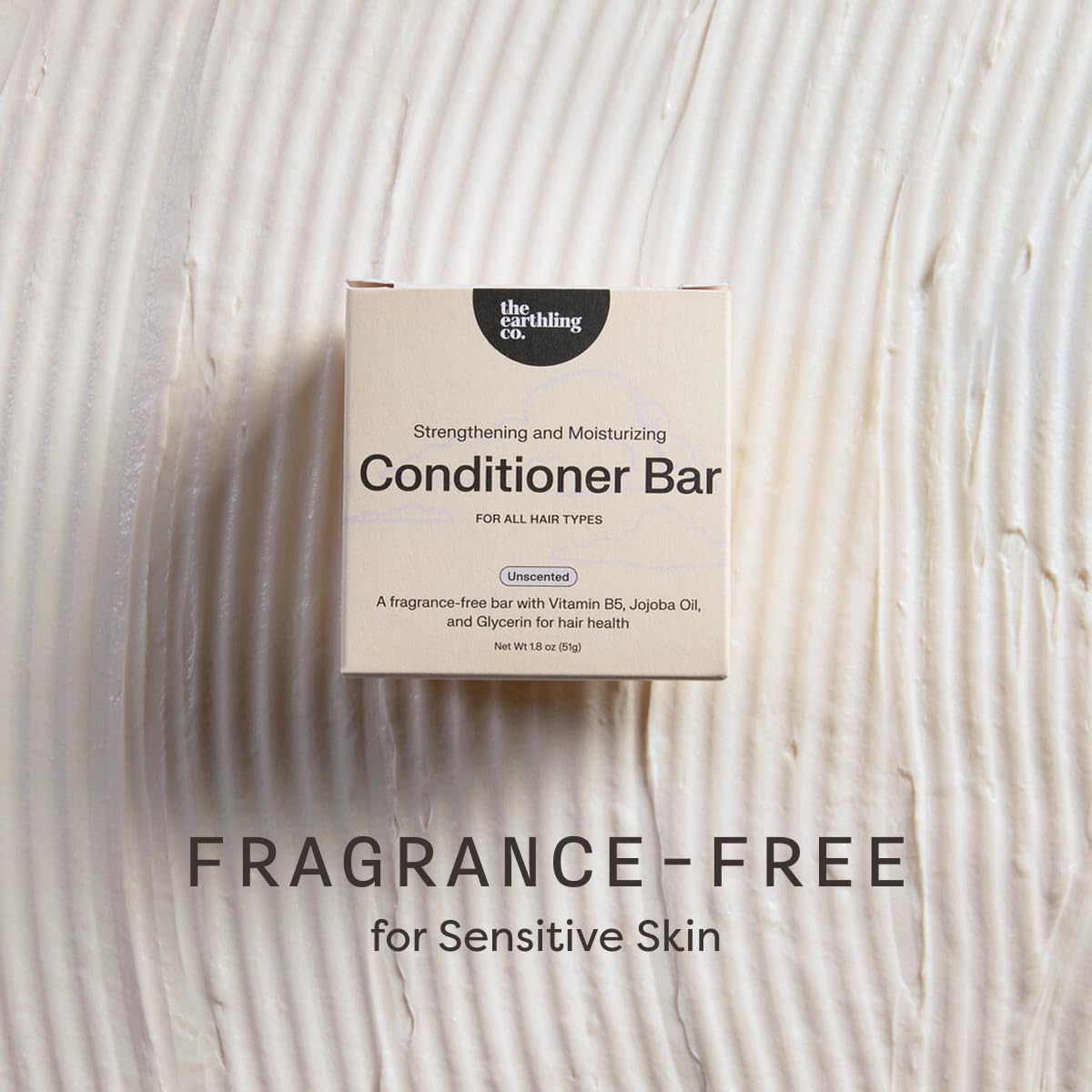 The Earthling Co. conditioner bar before and after hair image showing improved manageability
