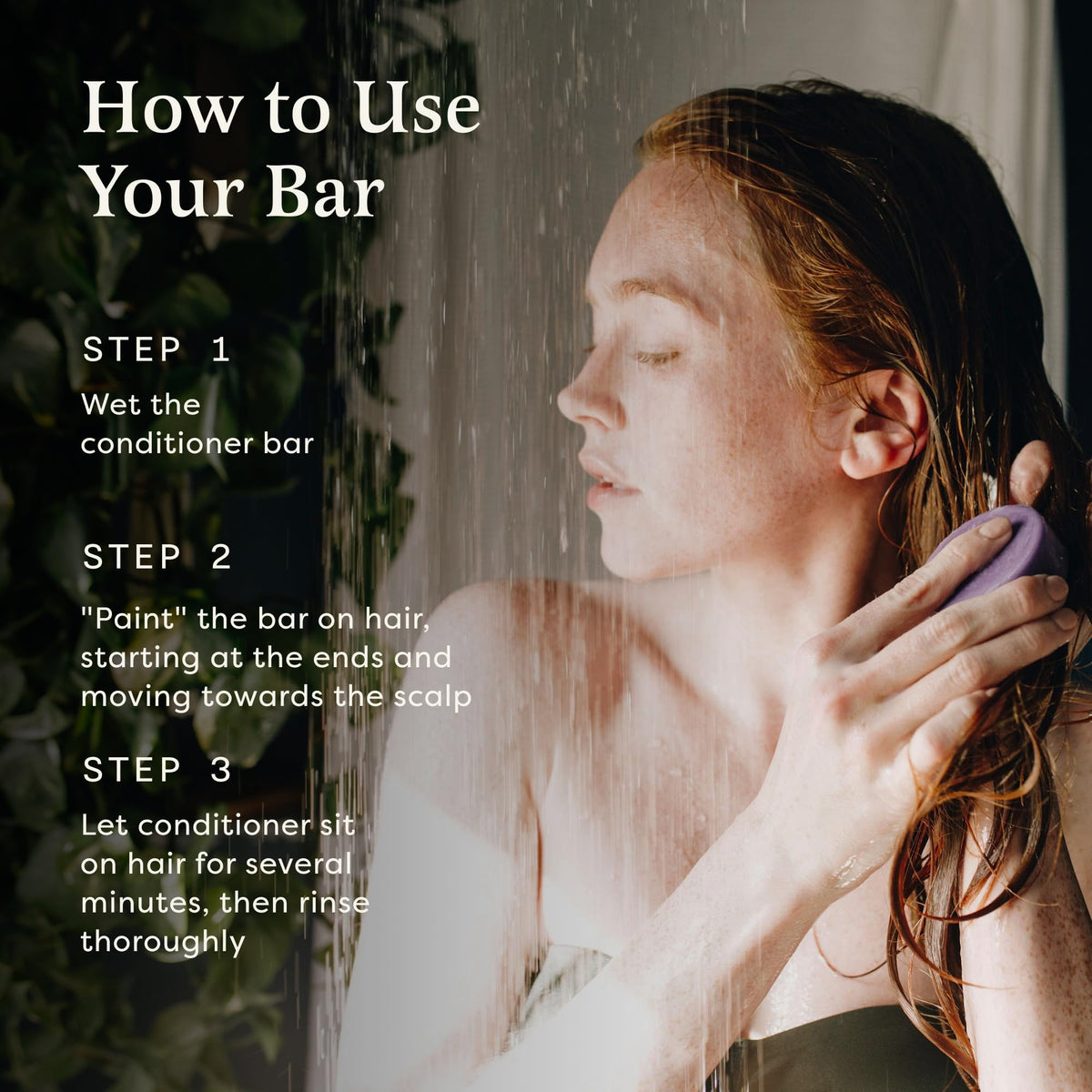 The Earthling Co. conditioner bar on shelf packaging emphasizing eco-friendly storage