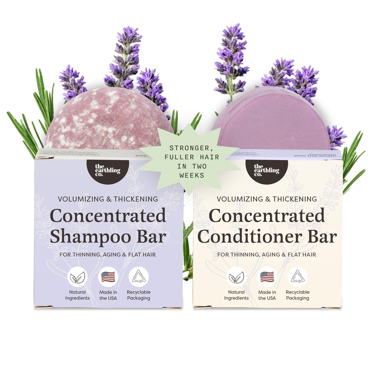 The Earthling Co. front packaging showing wild lavender and bar benefits
