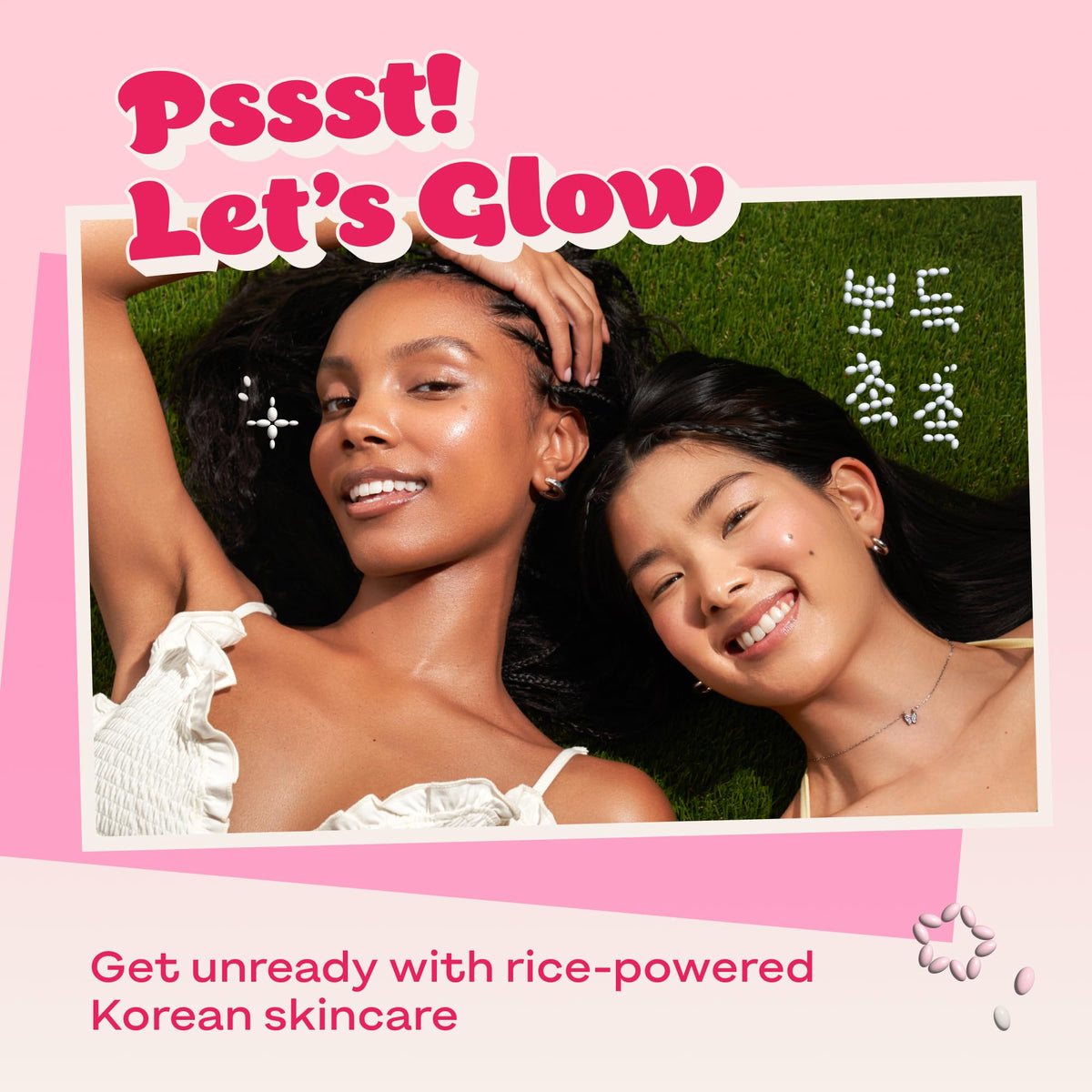 Cream dabbed on cheek from The Face Shop demonstrating immediate moisturization and glow