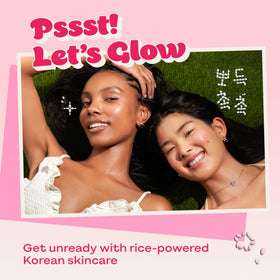 Cream dabbed on cheek from The Face Shop demonstrating immediate moisturization and glow