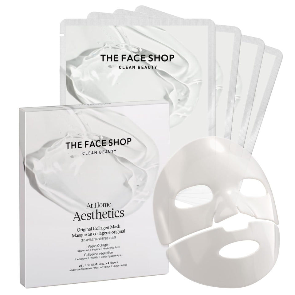 THE FACE SHOP front packaging showing four mask sachets and benefits