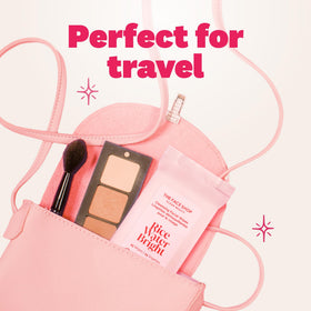 THE FACE SHOP pouch inside travel bag showing convenience on the go