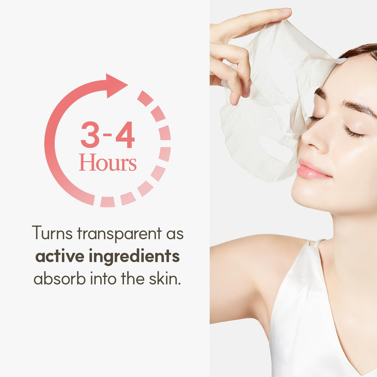 THE FACE SHOP detailed mask texture highlighting snug fit and absorption