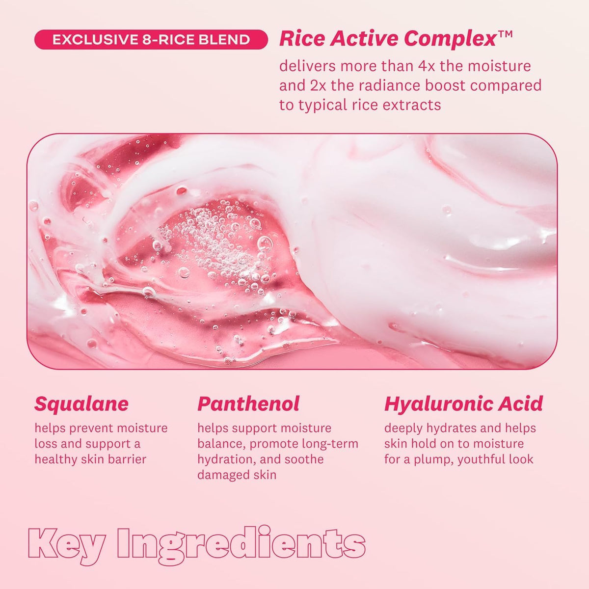 THE FACE SHOP Rice Active Complex ingredient display emphasizing moisturizing benefit