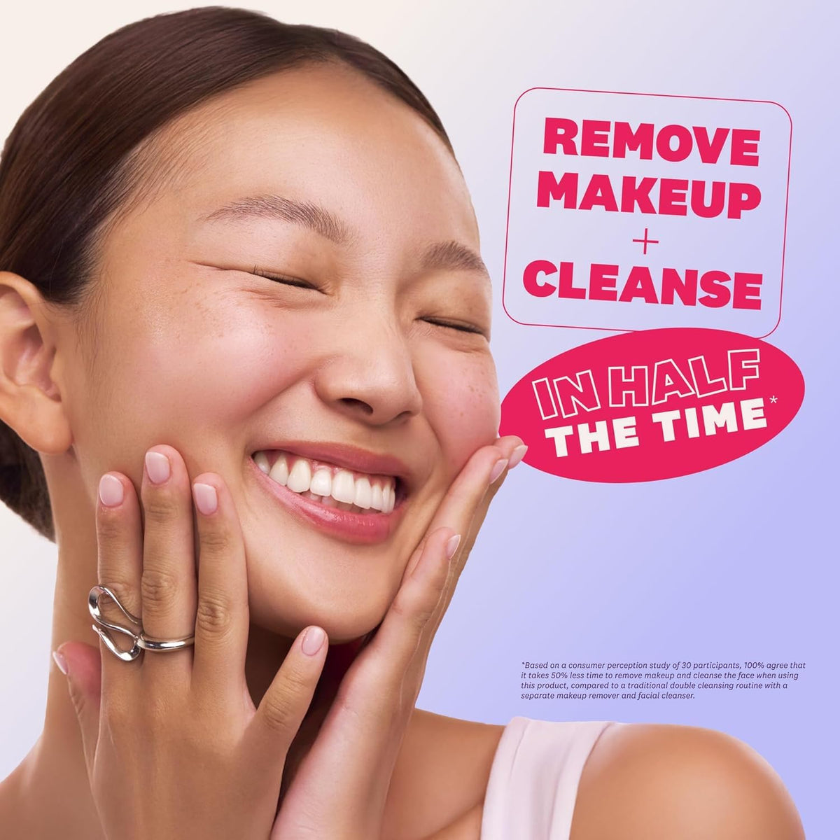 THE FACE SHOP jelly rinse texture on skin showing clean, hydrated finish