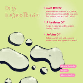 The Face Shop ingredient label showing rice extract and jojoba details