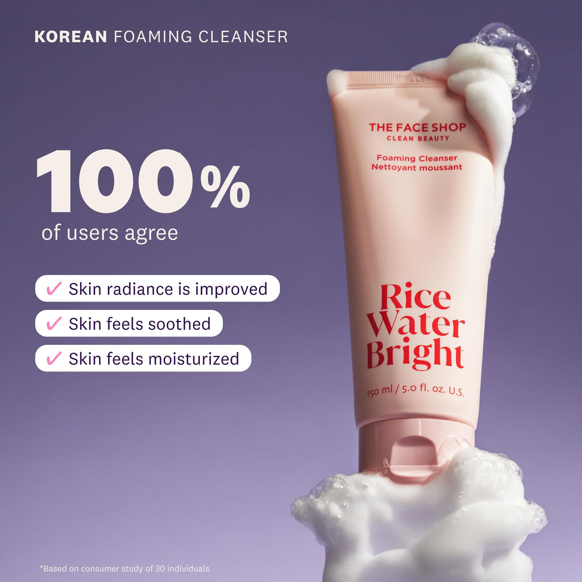 THE FACE SHOP ingredient label highlighting rice extract and ceramide sources