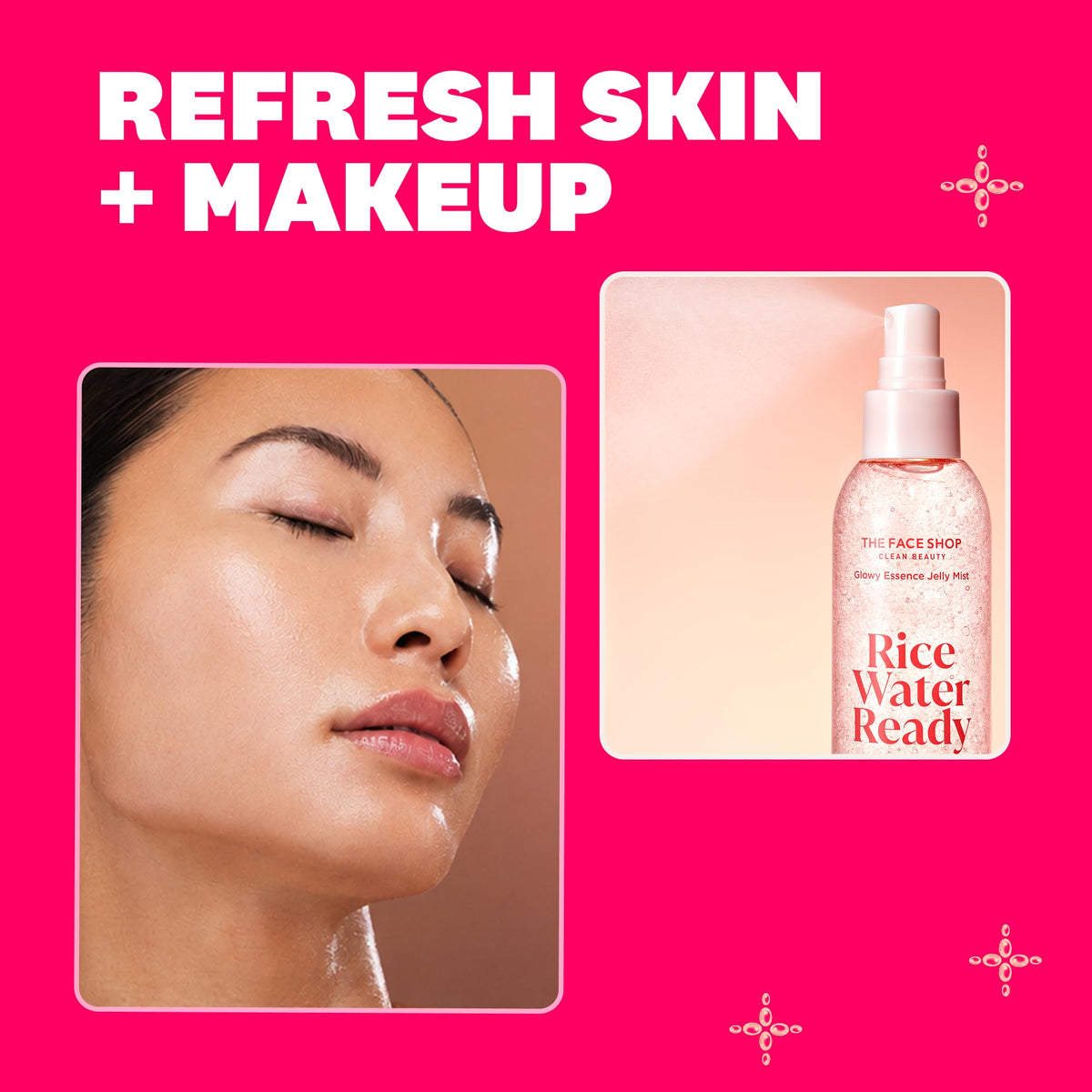 Ingredient label highlighting rice complex and peptides on The Face Shop bottle