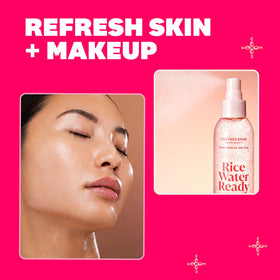 Ingredient label highlighting rice complex and peptides on The Face Shop bottle