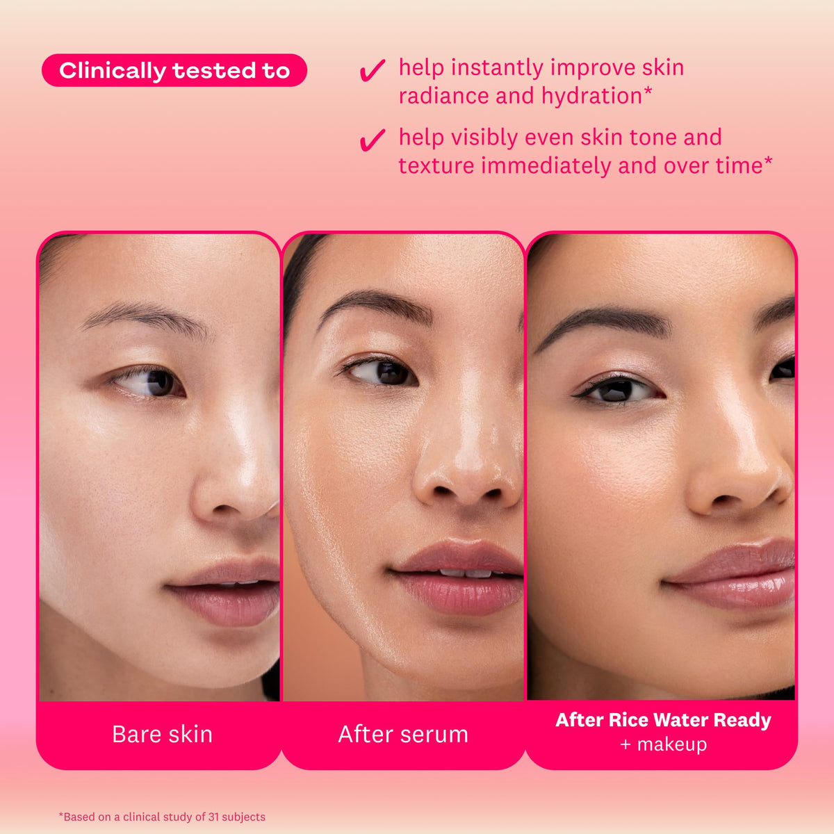 THE FACE SHOP serum drop texture demonstrating lightweight hydration