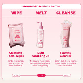 The Face Shop cleansing oil being massaged on dry skin to remove makeup