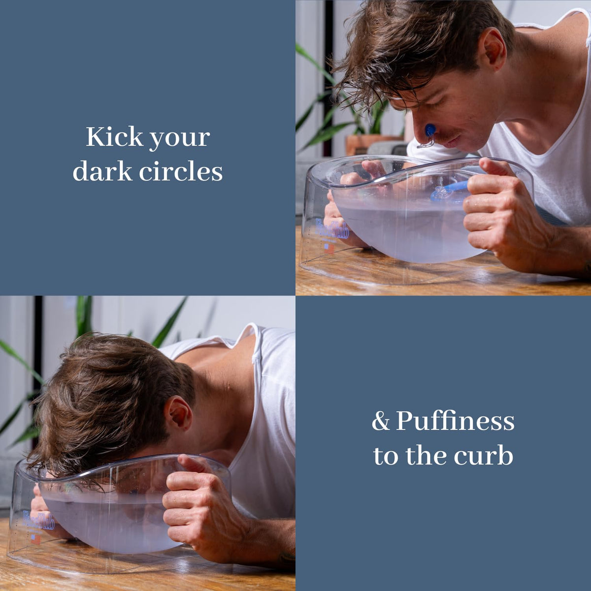 The FaceTub paired with makeup tools showing prep for longer-lasting makeup
