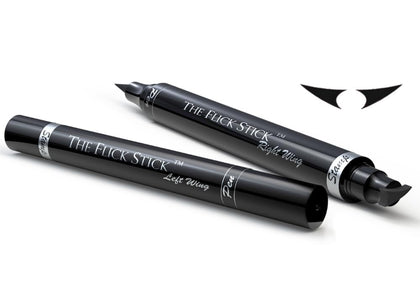 the flick stick front packaging showing wingliner pen and stamp for consistent wings