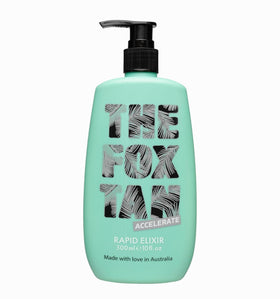 The Fox Tan bottle front view showing label and 300mL size for easy identification