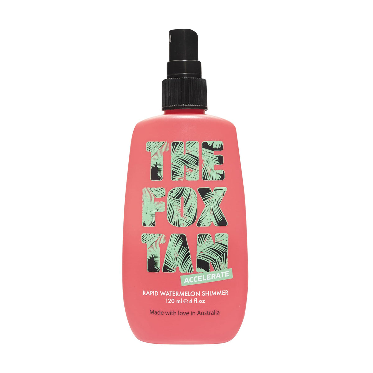 THE FOX TAN front bottle shot showing label and size for quick ID