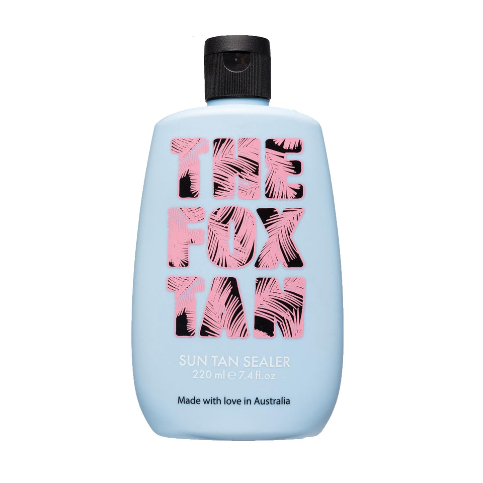 THE FOX TAN front packaging showing bottle and branding for lasting tan