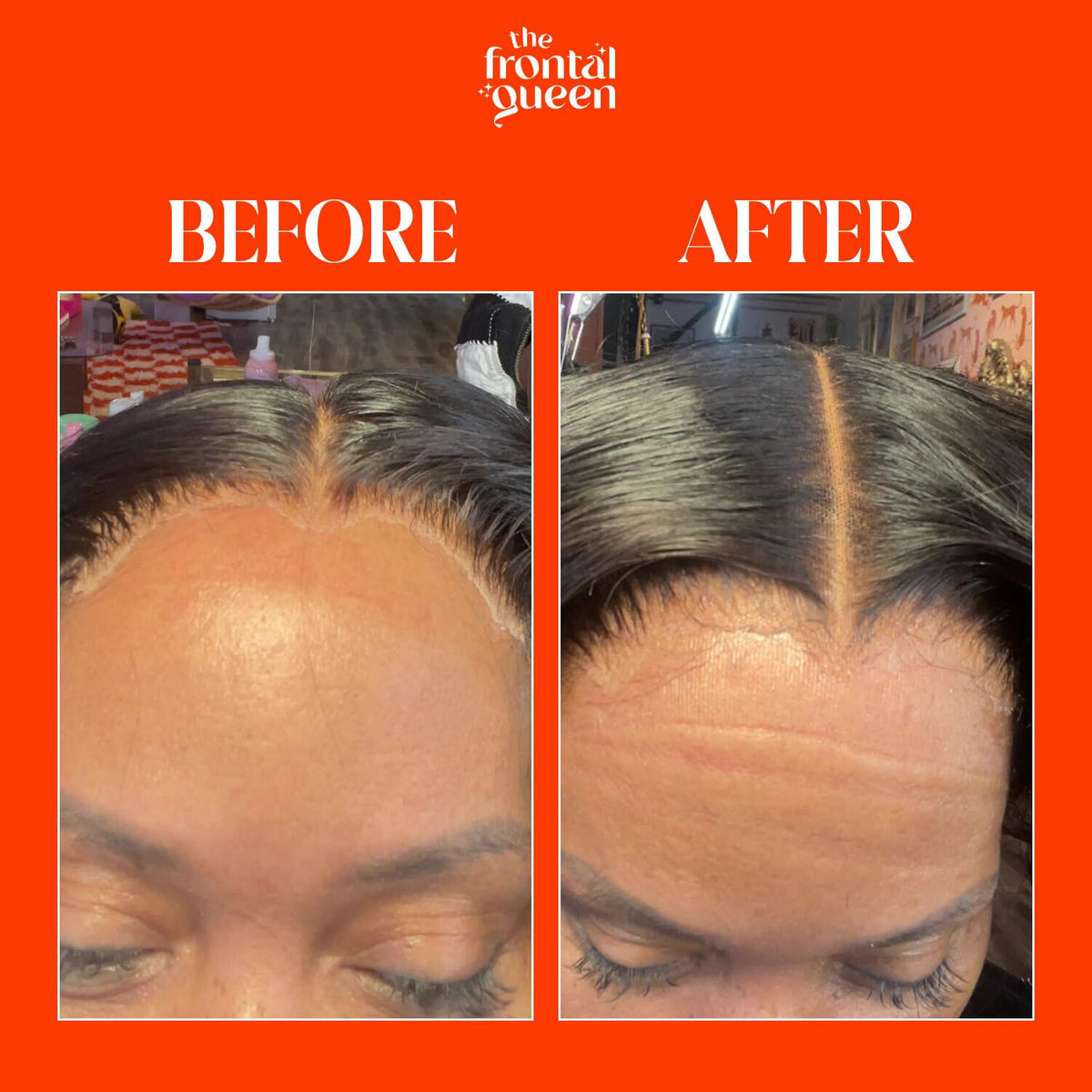 The Frontal Queen liquid texture detail highlighting smooth, non-sticky formula