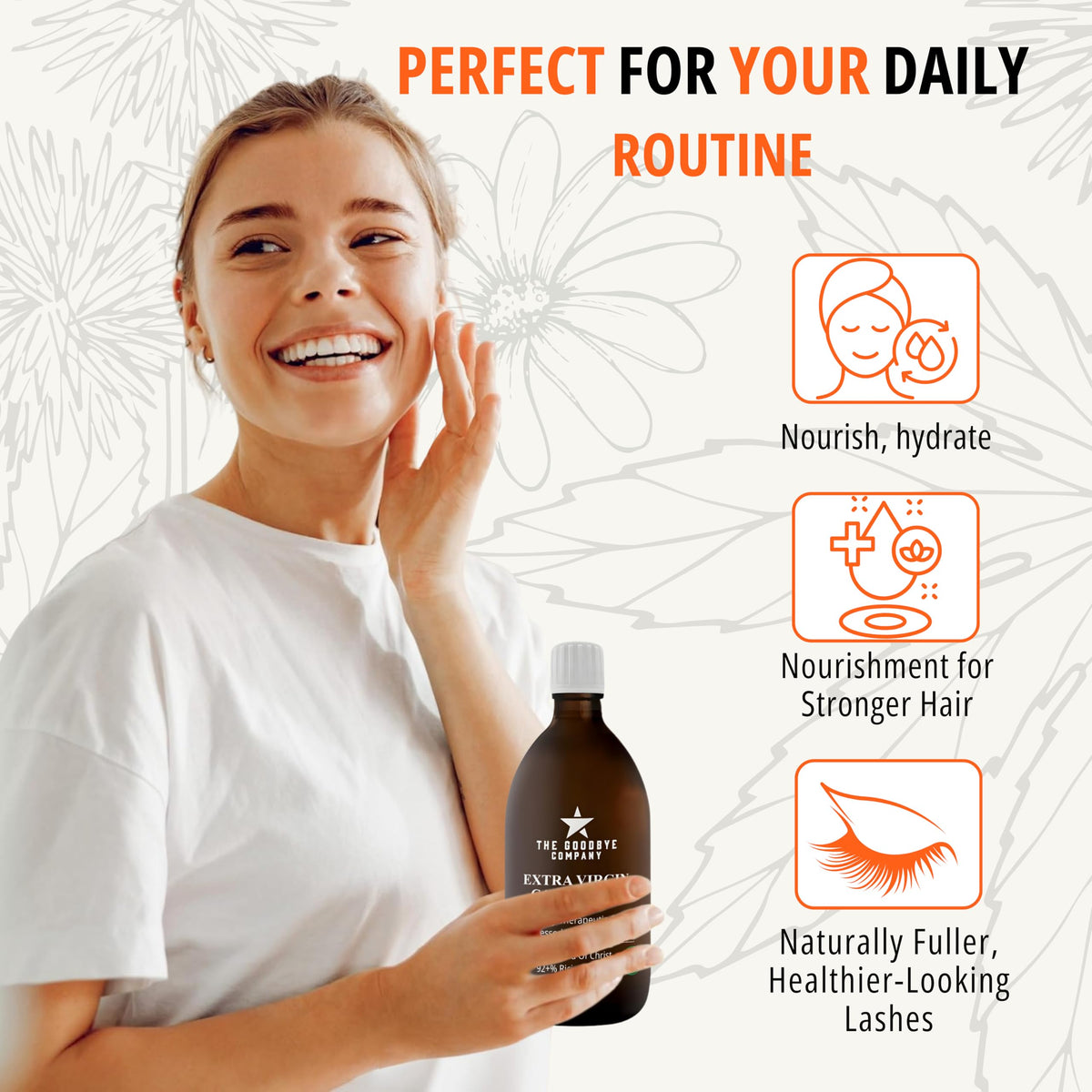 The Goodbye Company bottle mixed into facial serum highlighting blendability