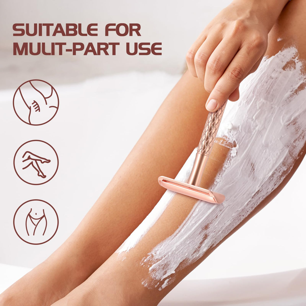 THE GROOMING SOCIETY ten stainless steel double-edge blades displayed for long-lasting shaving