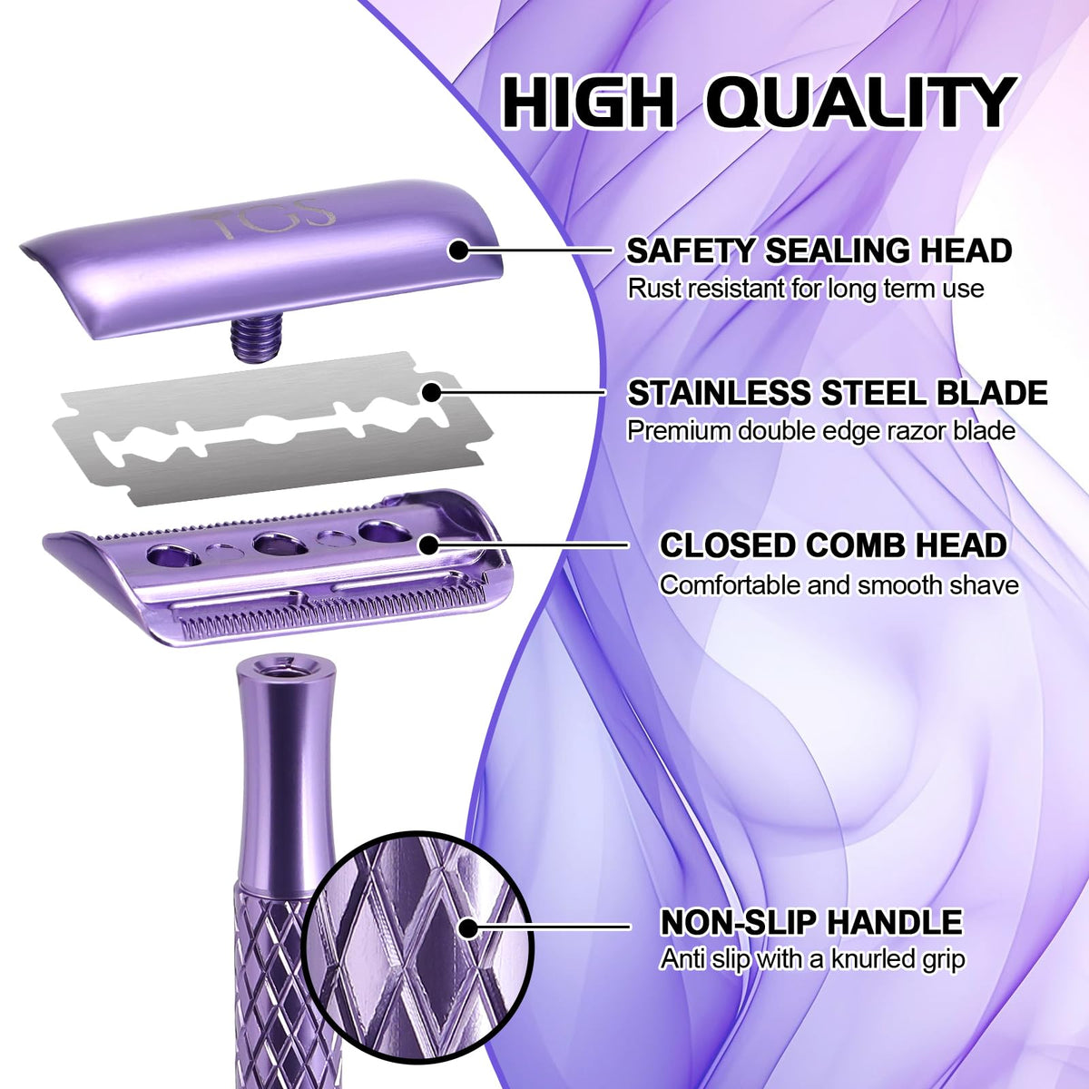 THE GROOMING SOCIETY razor shaving a leg demonstrating smooth results