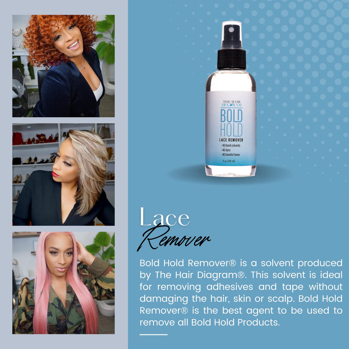 The Hair Diagram label detail highlighting ingredients and safety reassurance benefit