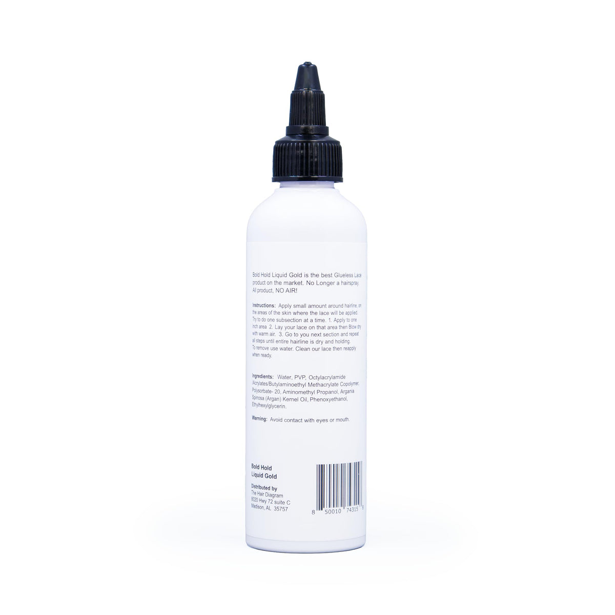 Person styling baby hairs in a mirror using The Hair Diagram gel for polished, wearable results