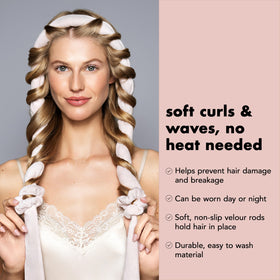 The Hair Edit rod in use wrapping hair for comfortable overnight styling