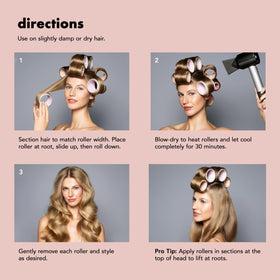 The Hair Edit rollers placed at roots to show lift and added volume benefit