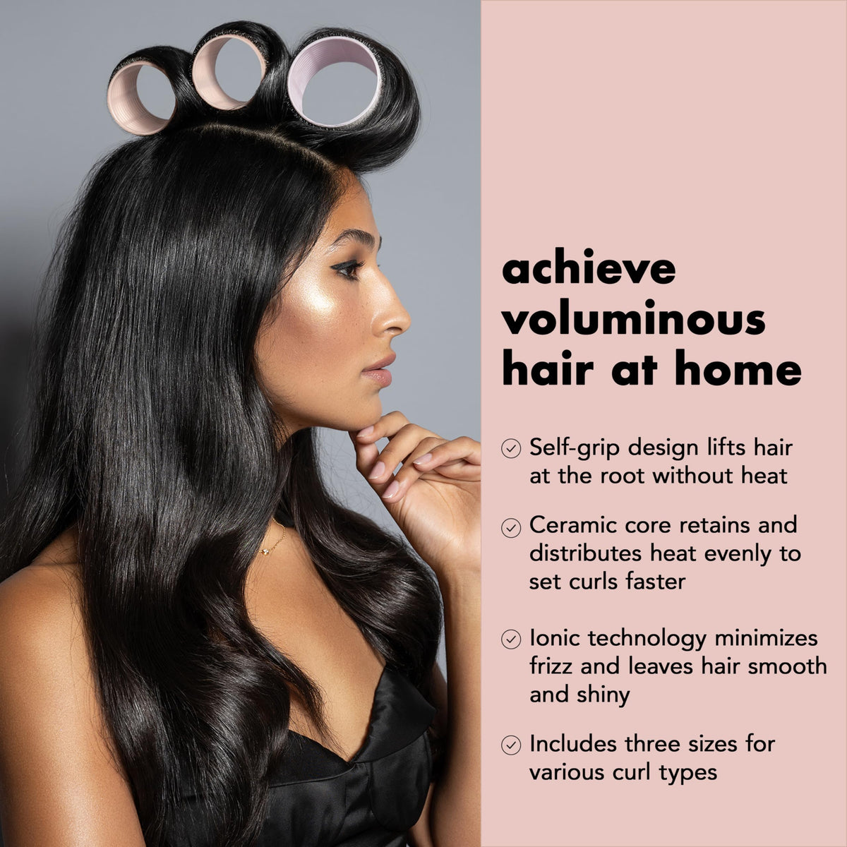 The Hair Edit rollers in hand demonstrating size and easy handling benefit