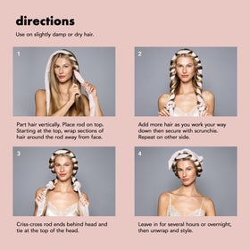 The Hair Edit scrunchies detail showing gentle hold and no pulling