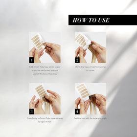Close-up of Smart Tabs texture highlighting adhesive edge and clean-removal benefit