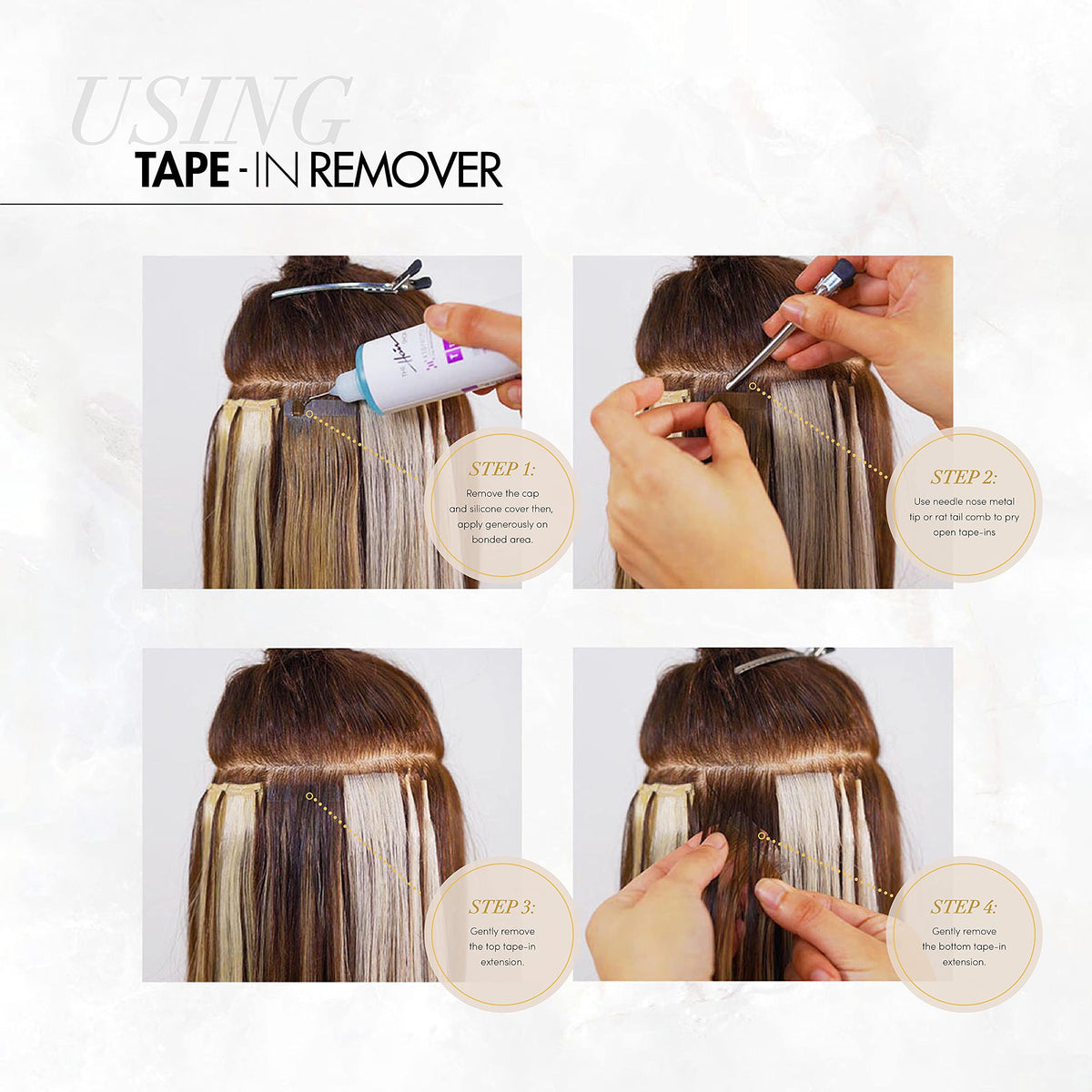 The Hair Shop precision nozzle detail for targeted adhesive application