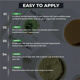 The Henna Guys brush applying paste to hair showing precise coverage and reduced mess during dyeing
